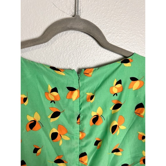 Emmelee Womens Green Short Cap Sleeve Round Neck Shift Dress Size Medium - Picture 7 of 8